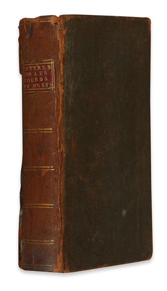 [DIDEROT, DENIS.]  Lettre sur les Sourds et Muets.  1751.  First edition, bound with the Additions.